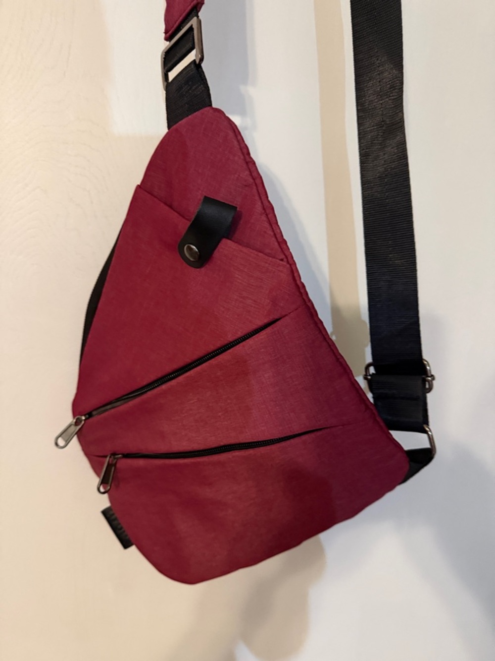 Unisex Travel Crossbody Sling Bag in Deep Red - Minimalist Carry